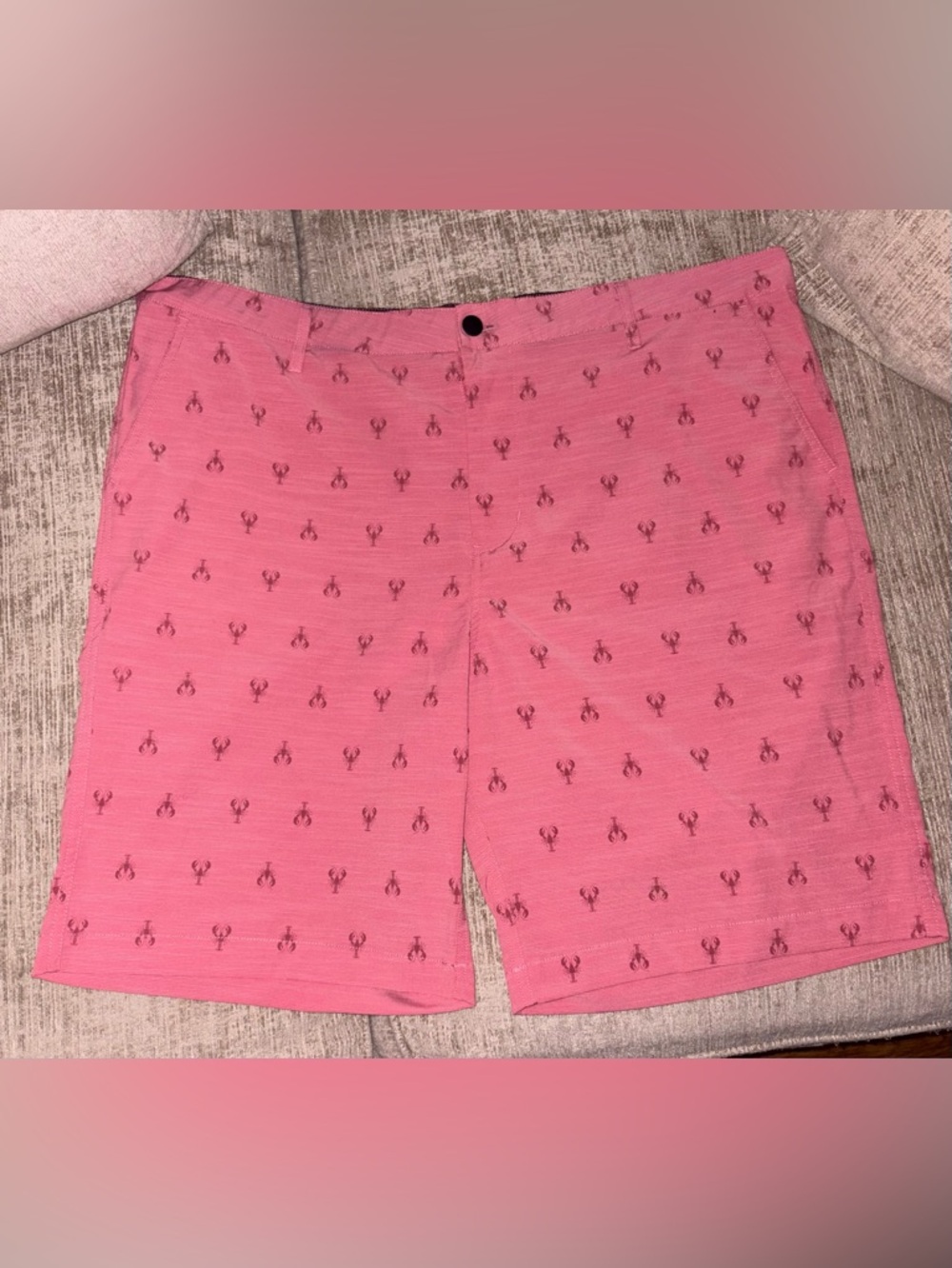 Men's Lobster Pink Salmon Patterned Casual Shorts